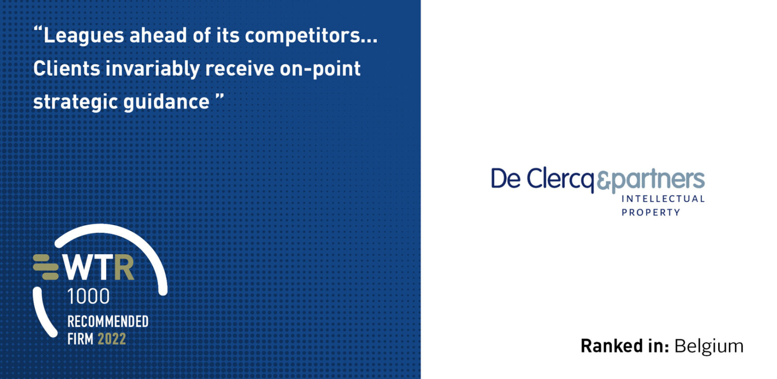 De Clercq & Partners features again in the renowned WTR 1000 Guide